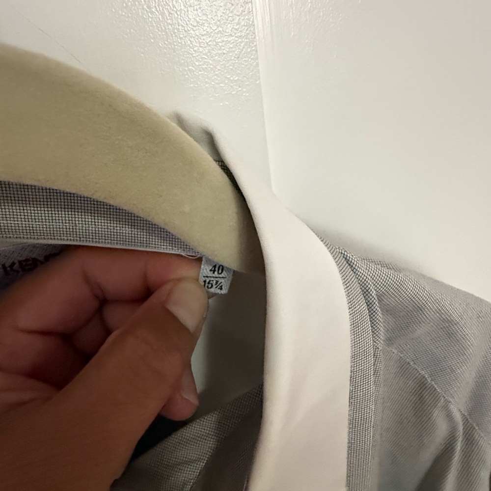 Kenzo White and Gray Slim Fit Shirt